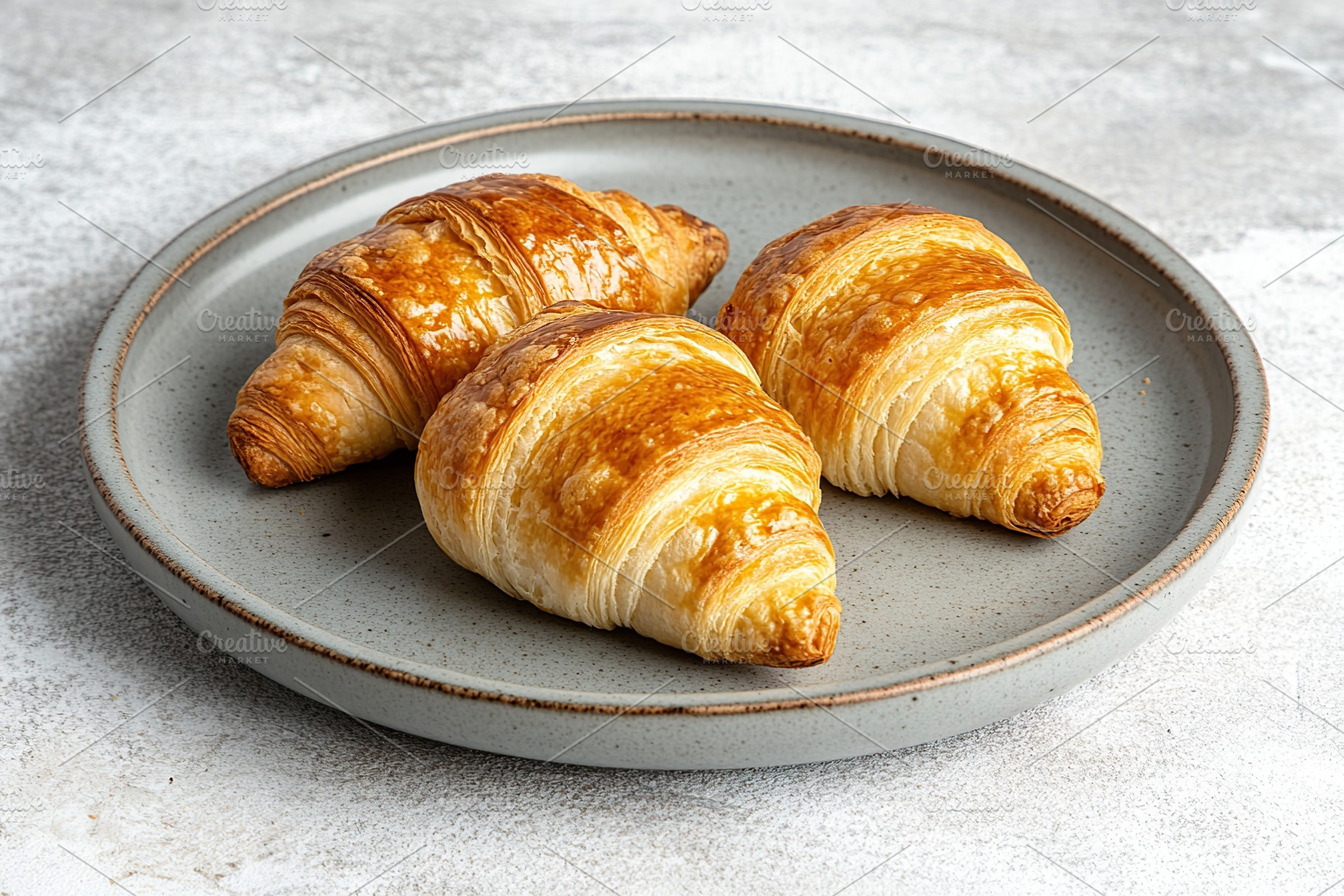 French pastry croissants, fresh baked, a Food & Drink Photo by AlyaAnd