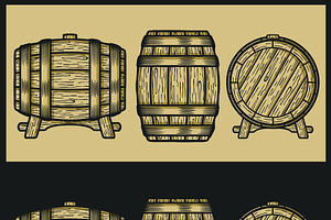 Barrel set vector