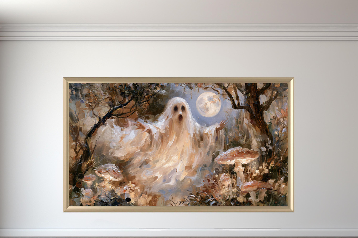 Halloween Oil Painting Frame Tv Art, a Seasonal Illustration by PrintablesByFranklyn (Photo 5 of 11)
