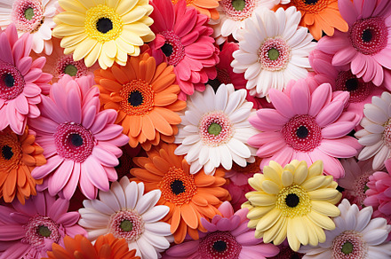 Colorful gerbera flowers background, a Nature Photo by AlyaAnd