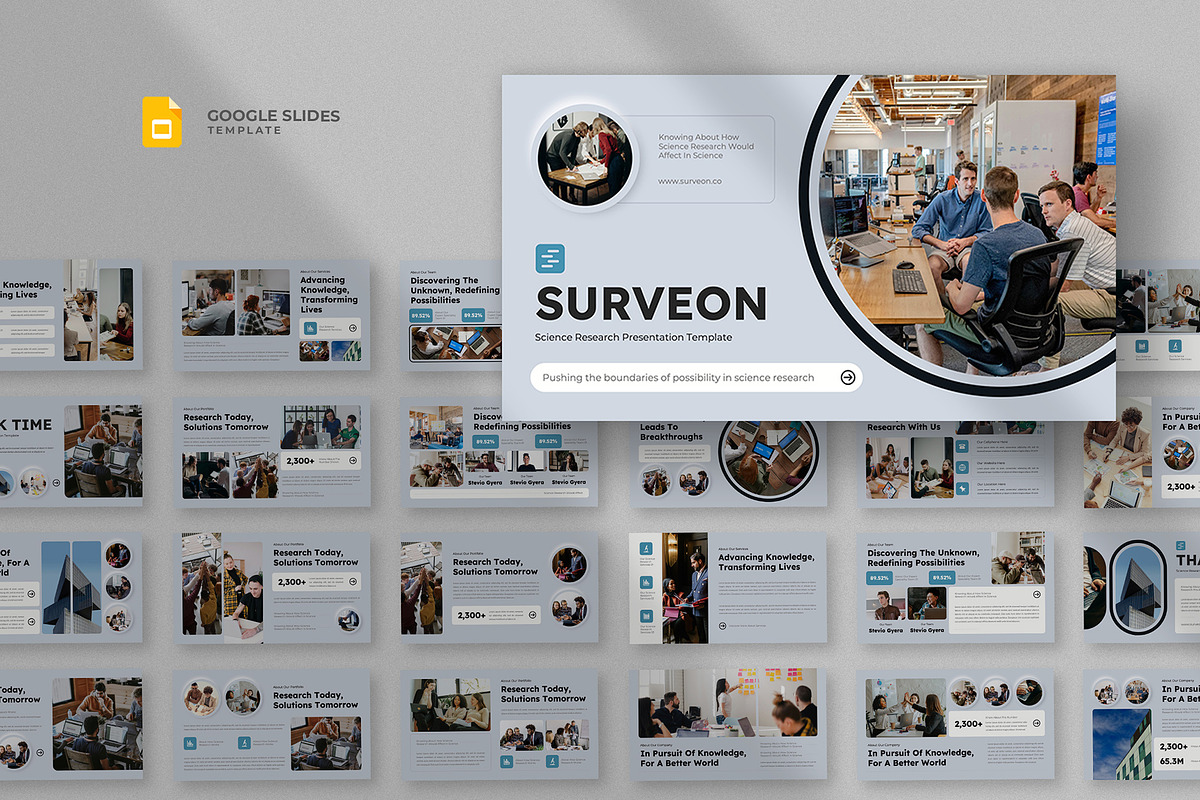 Science Research Google Slides, a Presentation Template by fluffstudio (Photo 1 of 4)