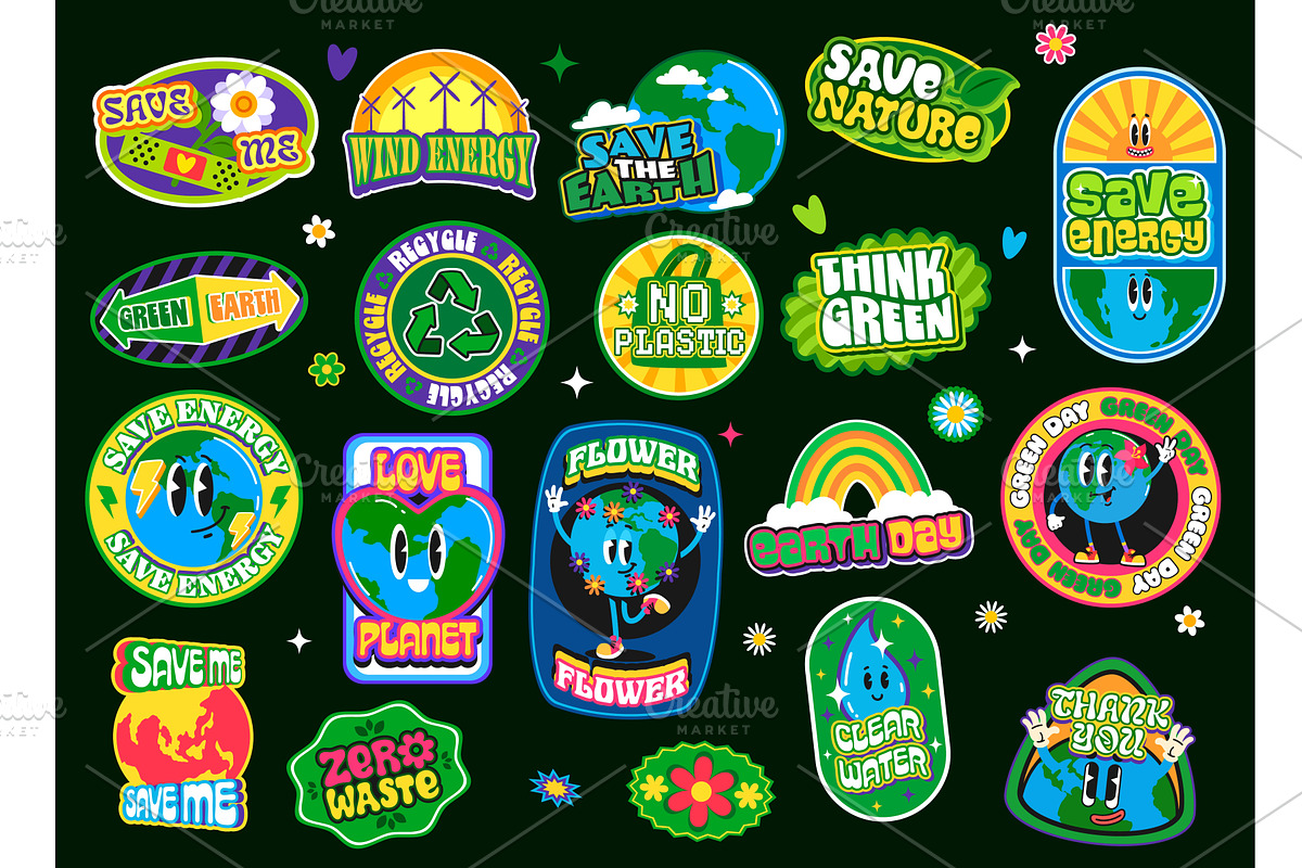 Environment ecology, Earth Day y2k, an Object Illustration by Vector Tradition