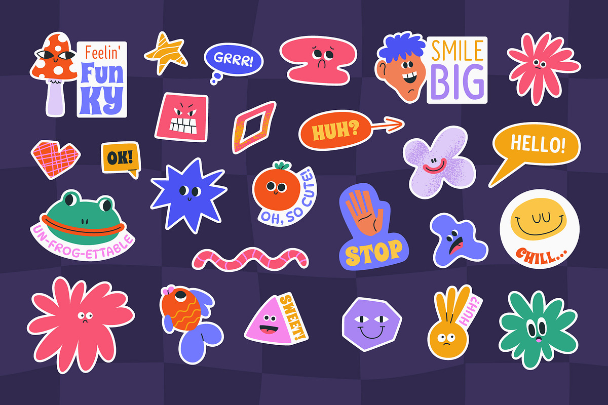 250+ Funky Digital Planner Kit, a Decorative Illustration by IuliiaSavko (Photo 15 of 22)