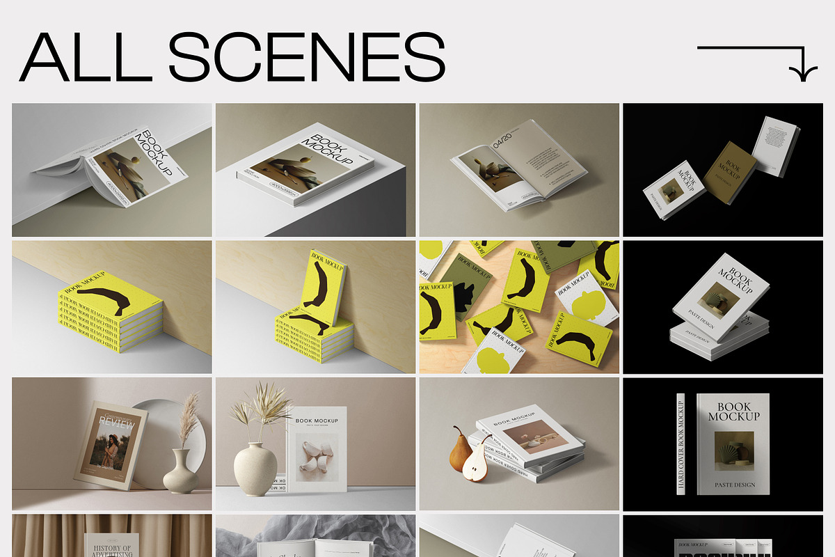 55 book mockups, a Books & Magazine Mockup by Creatoom (Photo 11 of 11)