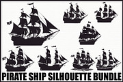 Sailboat, Cargo & Pirate Ship Bundle, an Illustration by hafijul (Thumbnail 1 of 9)