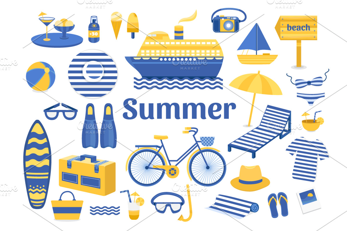 Summer collection-elements, icons, a Food Illustration by Dasha Efremova (Photo 3 of 8)