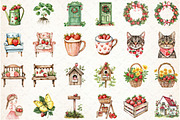 Strawberry Cottage PNG Clipart Bundl, an Illustration by Libby Wishes (Thumbnail 2 of 5)