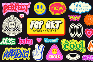 POP ART STICKERS SET - VECTOR DESIGN