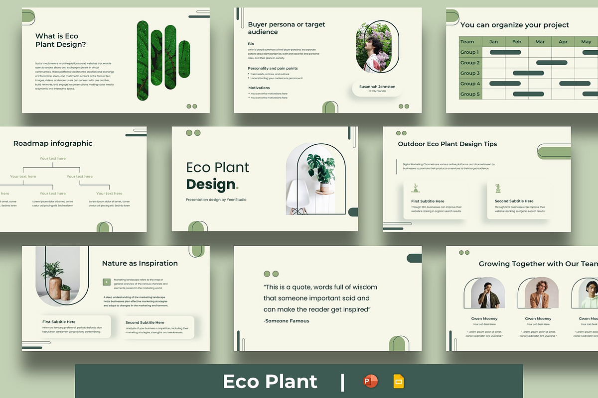 Plant Presentation Template, a Presentation Template by BumbleGraph Studio (Photo 1 of 6)
