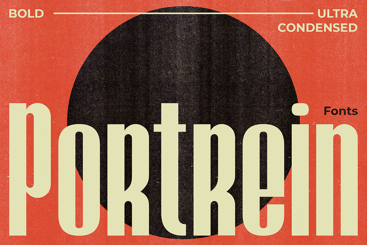 Portrein - Bold Condensed Fonts, a Sans Serif Font by Konstantine Studio (Photo 1 of 4)