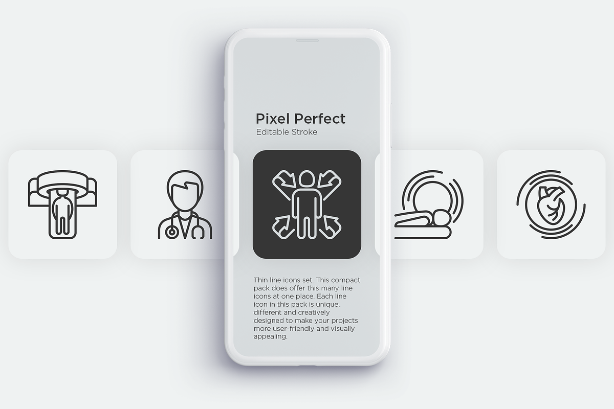 MRI Diagnostics Pixel Perfect Icons, an Outline Icon by Alex Blogoodf (Photo 3 of 11)