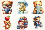 Back To School Teddy Bear Clipart, a Seasonal Illustration by Rose Art (Thumbnail 4 of 4)