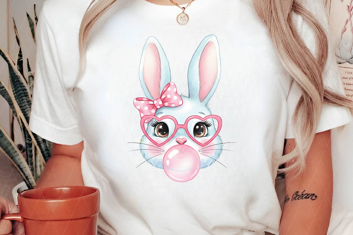 Coquette Easter Bunny Bubblegum Png, an Illustration by DreamPrint404 (Photo 4 of 6)