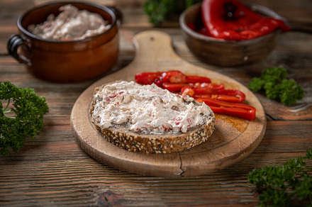 Paprika cream cheese spread, a Photo by Grafvision photography