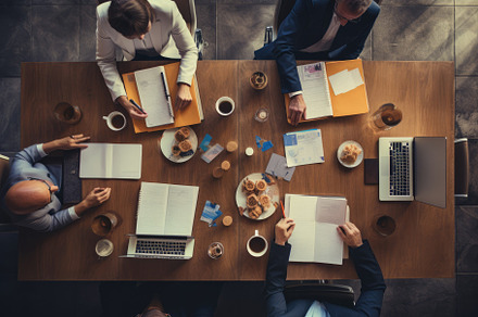 Top view of business people sitting, a Photo by Iftikhar Alam
