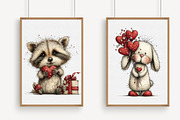 Whimsical Valentine Animals Bundle, an Illustration by Libby Wishes (Thumbnail 3 of 5)