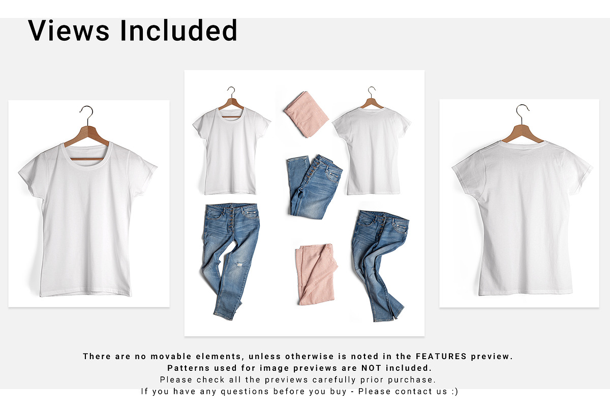 Women's T-Shirt and Jeans Mockup Set, a Shirt Mockup by mock-ups (Photo 3 of 11)