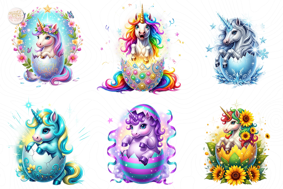 Newborn Unicorn PNG Clipart Cute., an Object Illustration by KennedyStudio (Photo 3 of 5)