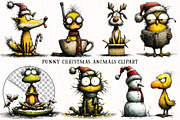 Funny Christmas Animals Clipart, an Illustration by OK Design (Thumbnail 2 of 6)