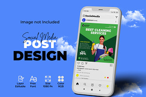 Cleaning service Social Media Post, a Social Media Template by designSultan