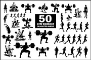 Gym Workout Silhouettes Bundle | Wei, an Object Graphic by balal (Thumbnail 1 of 5)
