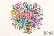 Rhinestone Flowers PNG, an Illustration by Pixels.Craft (Thumbnail 1 of 8)