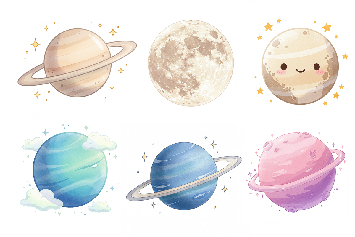 Watercolor Planets Clipart, an Education Illustration by BerryPieArt (Photo 4 of 4)