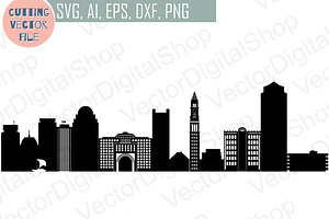 Boston Vector MA USA Skyline