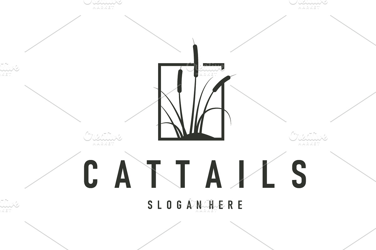 cattails logo river grass river, a Branding & Logo Template by Maylianaw28