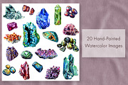 Crystals and Minerals Clip Art, a Decorative Illustration by The Curio Cabinet (Thumbnail 2 of 3)