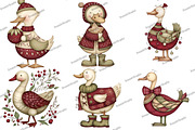 Christmas Goose Clipart, an Illustration by DreamArtGraphic (Thumbnail 4 of 5)
