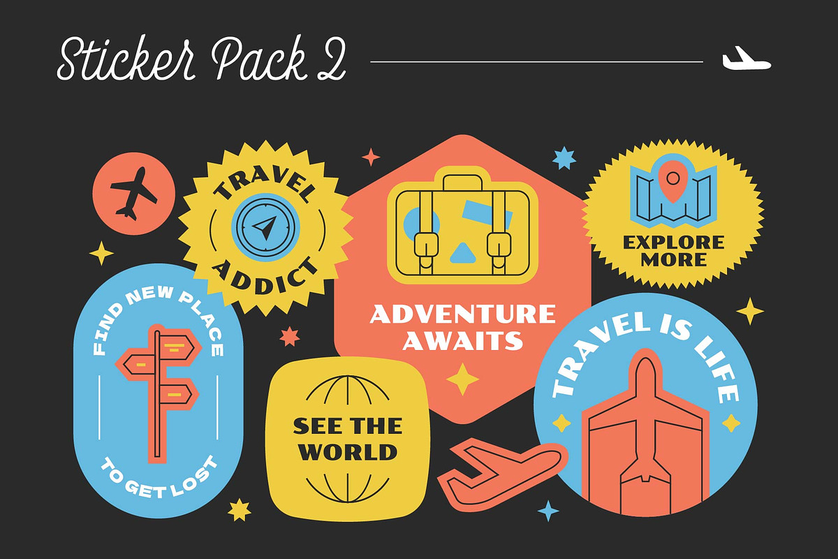 Travel Stickers Bundle, an Object Graphic by TSRY (Photo 3 of 5)