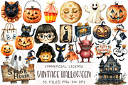 Vintage Halloween Clipart, an Illustration by OK Design (Thumbnail 1 of 5)