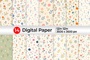 Delicate Ditsy Floral Patterns, a Pattern Graphic by Artonix (Thumbnail 1 of 5)