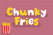 Chunky Fries - yummy yummy!, a Sans Serif Font by pizzadudedotdk (Thumbnail 1 of 5)