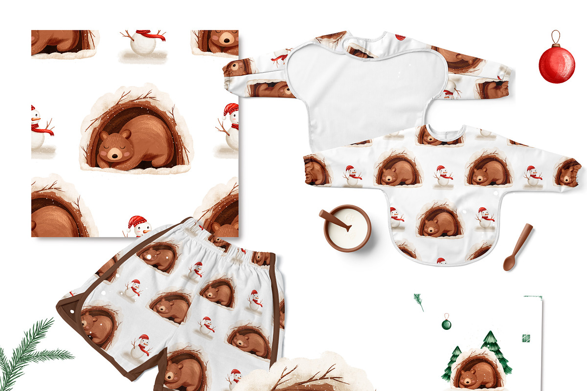 Christmas Taddy Bear. Illustration, an Animal 3D Model by Linerisyart (Photo 8 of 16)