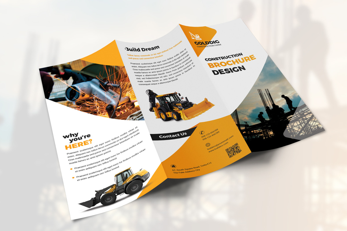 Construction Trifold Brochure, a Brochure Template by Orcshape Studio (Photo 1 of 4)