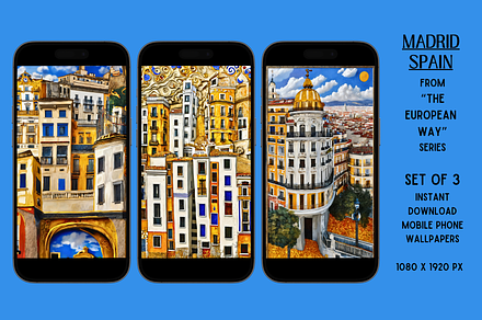 Mobile Phone Wallpaper (Madrid), a Wallpaper Graphic by Shisa Images