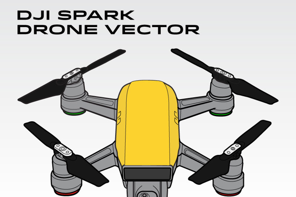 DJI Spark Drone Vector, a Graphic by Stypeface (Photo 1 of 2)