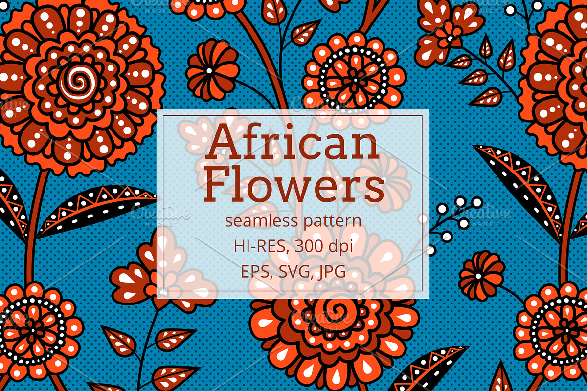 African Flowers, seamless pattern, a Pattern Graphic by Sveta Aho (Photo 1 of 5)