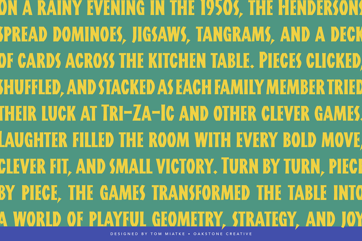 Tangram – Mid-Century Display Font, a Sans Serif Font by OakstoneCreative (Photo 4 of 11)