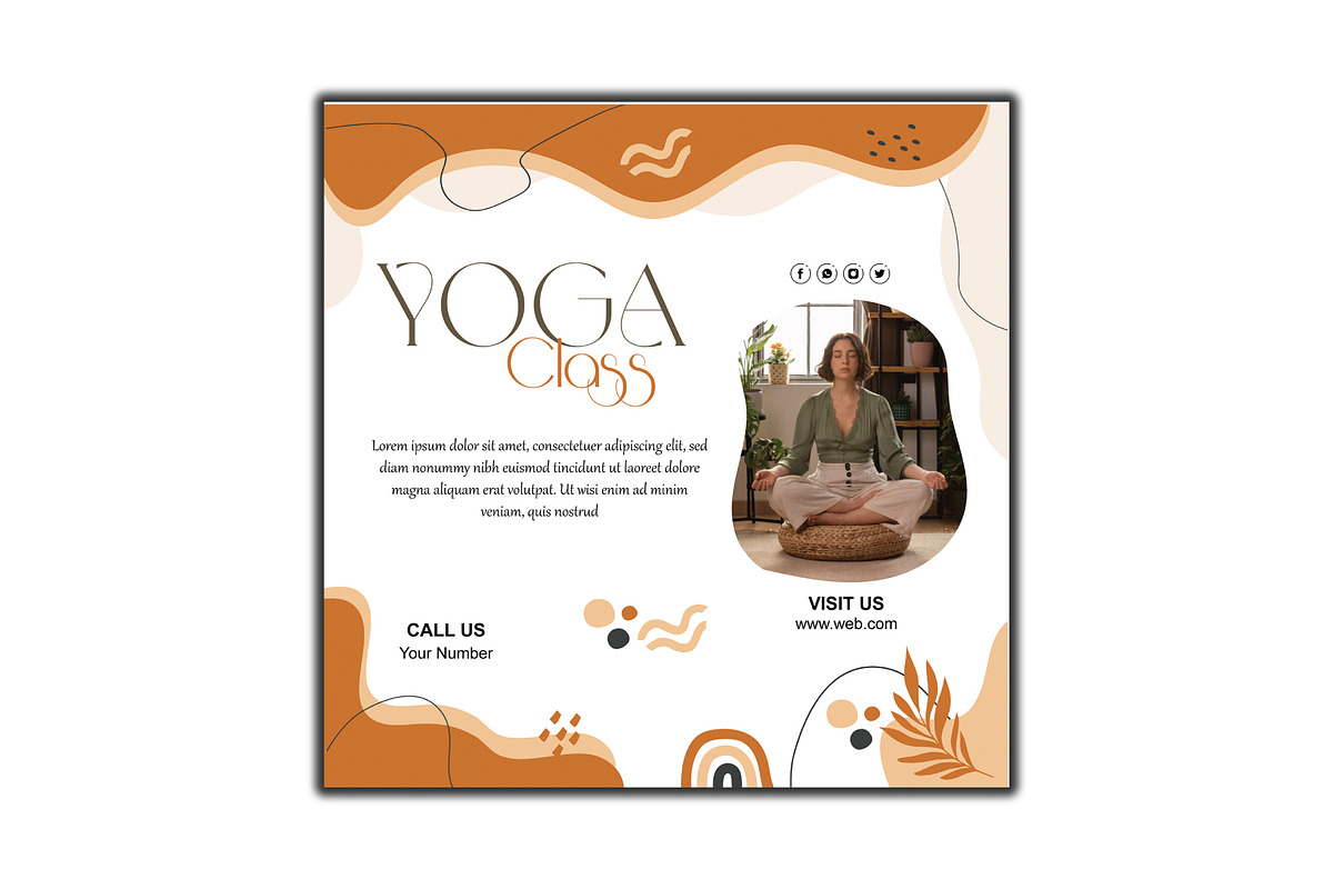 Editable Yoga Flyer Design Template, a Flyer Template by YUDesignStore (Photo 1 of 6)