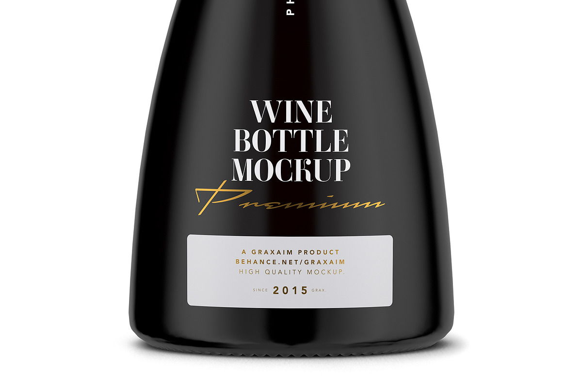 Black Bottle Mockup - Wine, a Product Mockup by Graxaim Mock-up (Photo 2 of 6)