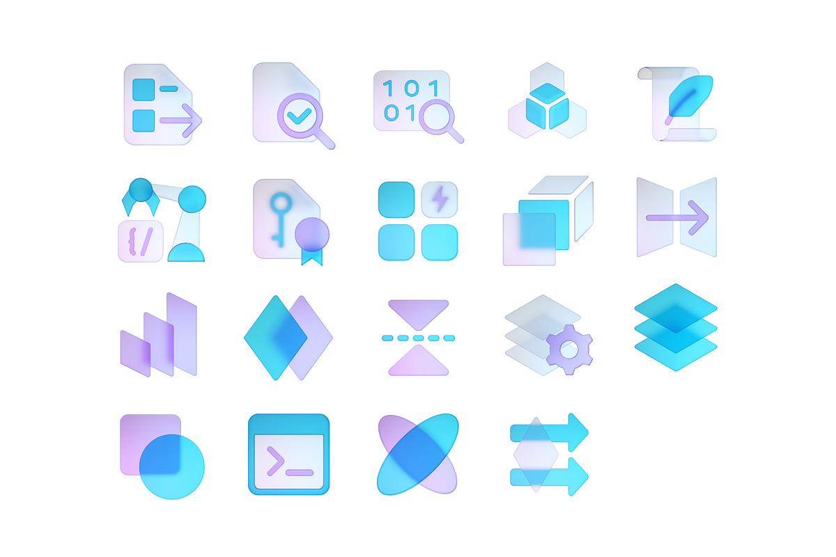 Crosschain glass 3D icons (part 2), an Object Graphic by LAFS (Photo 2 of 3)