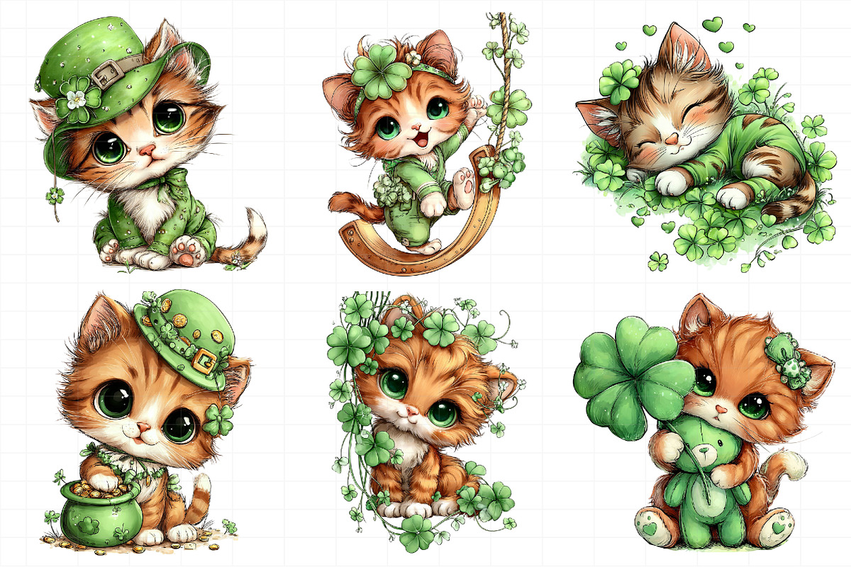 St. Patrick's Cat Clipart PNG, an Illustration by Daily.Designs (Photo 4 of 8)