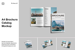 A4 Brochure Catalog Mockup, a Print Template by Amigos__46