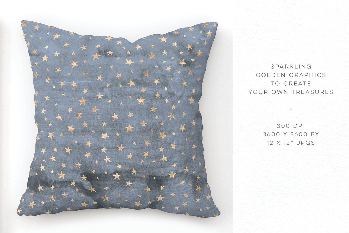 Rutilated Quartz Gold & Watercolor, a Pattern Graphic by Blixa 6 Studios (Photo 3 of 5)