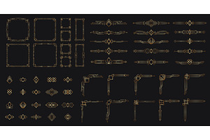 Gold Art Deco borders and decorative, an Illustration by Woters little shop