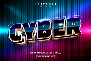 Cyber 3D Editable Text Effect