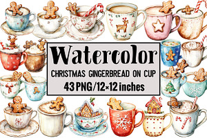 Christmas Gingerbread on Cup, an Illustration by Design Market